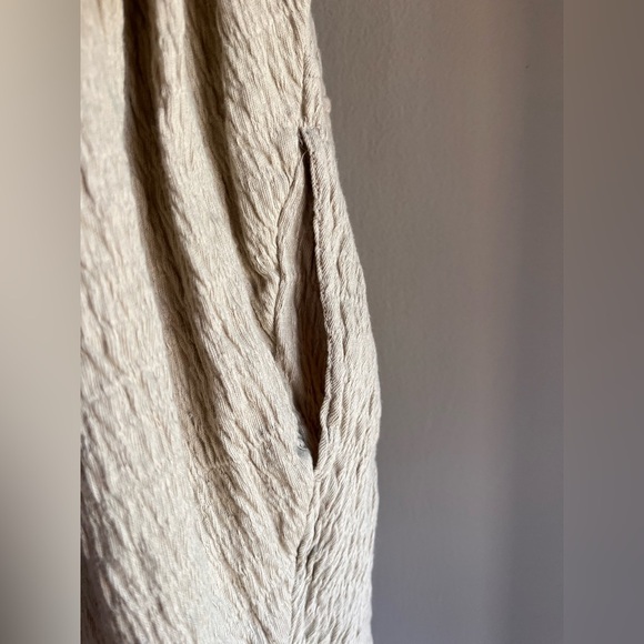 Free People Beach Get Obsessed Babydoll Dress XS Balloon Sleeve Tan Oversized - Picture 9 of 9